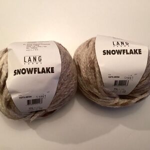 Lang Yarns Snowflake Tan Yarn Soft Fluff Hat Cowl Chestnut 26 Cotton Alpaca New